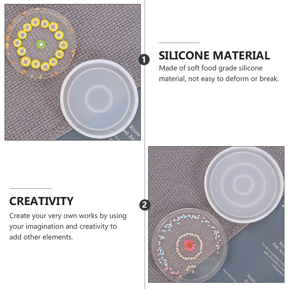 Resin Art Coasters - 3Pcs Food Grade Silicone Round Coaster