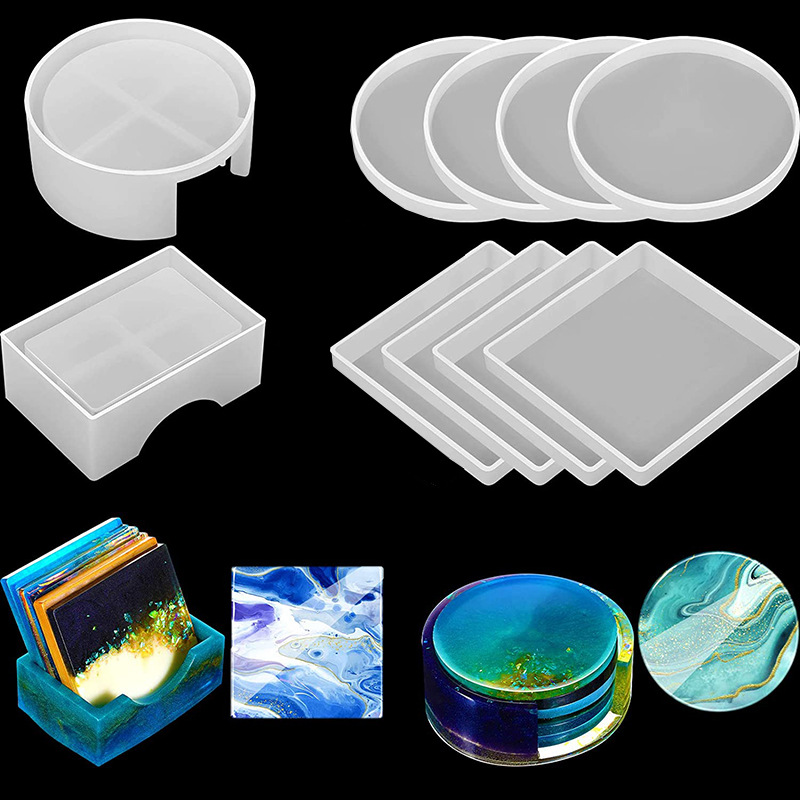 Resin Art Guide - 5Pcs/Set DlY Epoxy Resin Cup Coasters