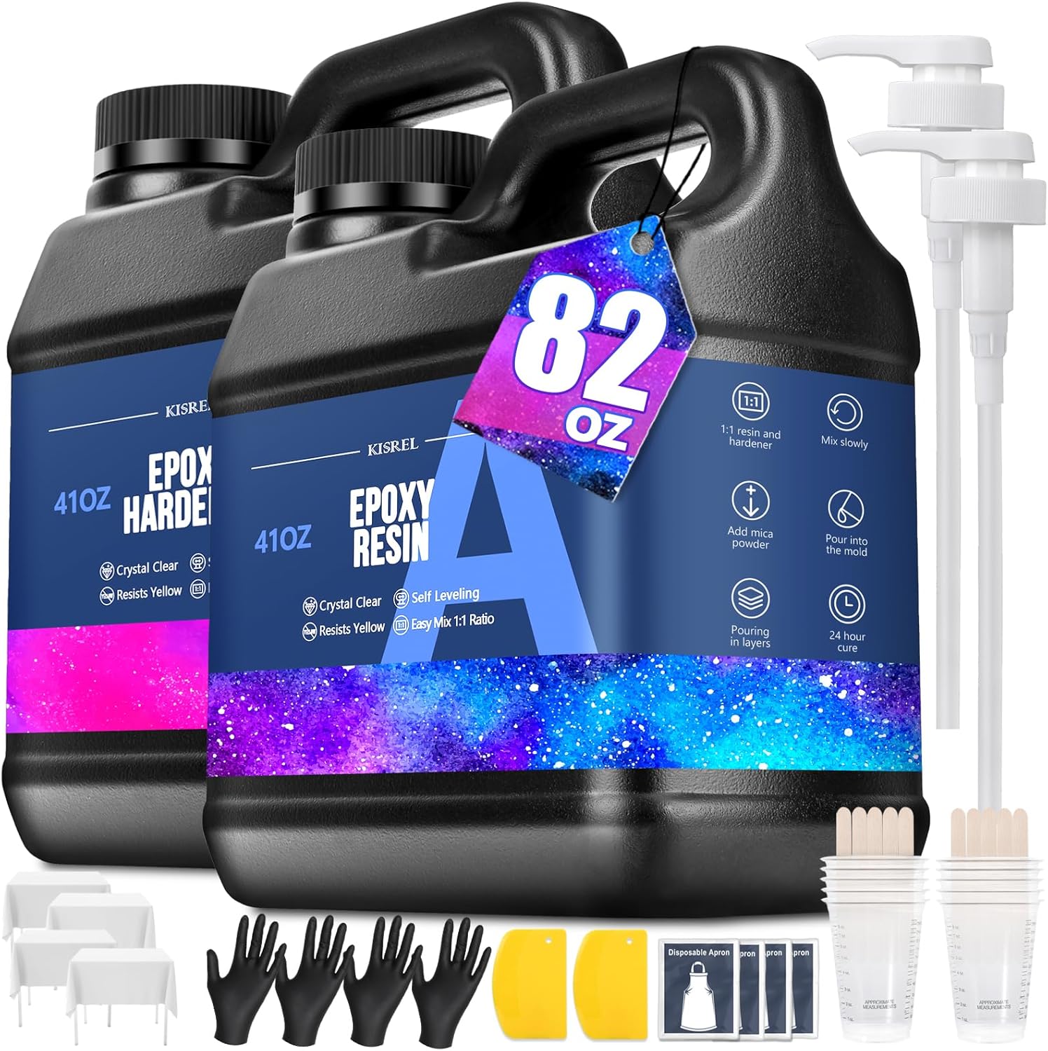 Resin Art Epoxy - Crystal Clear Epoxy Resin Kit for