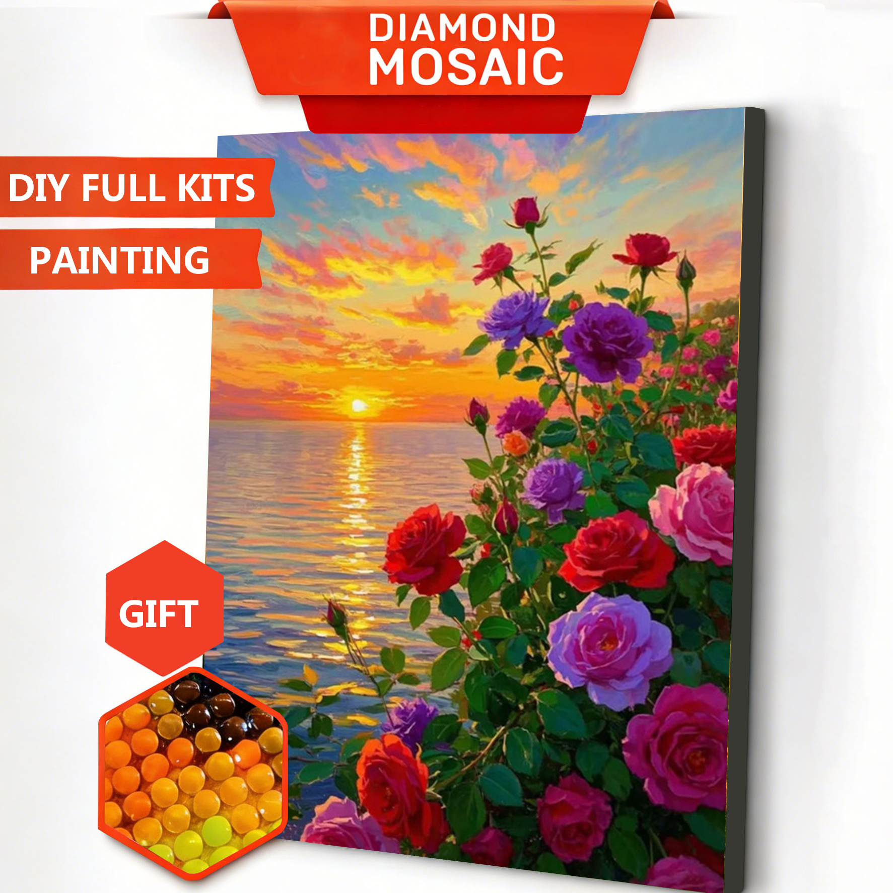 Resin Art With Rose - AZQSD Diamond Art Paintings Rose Flower
