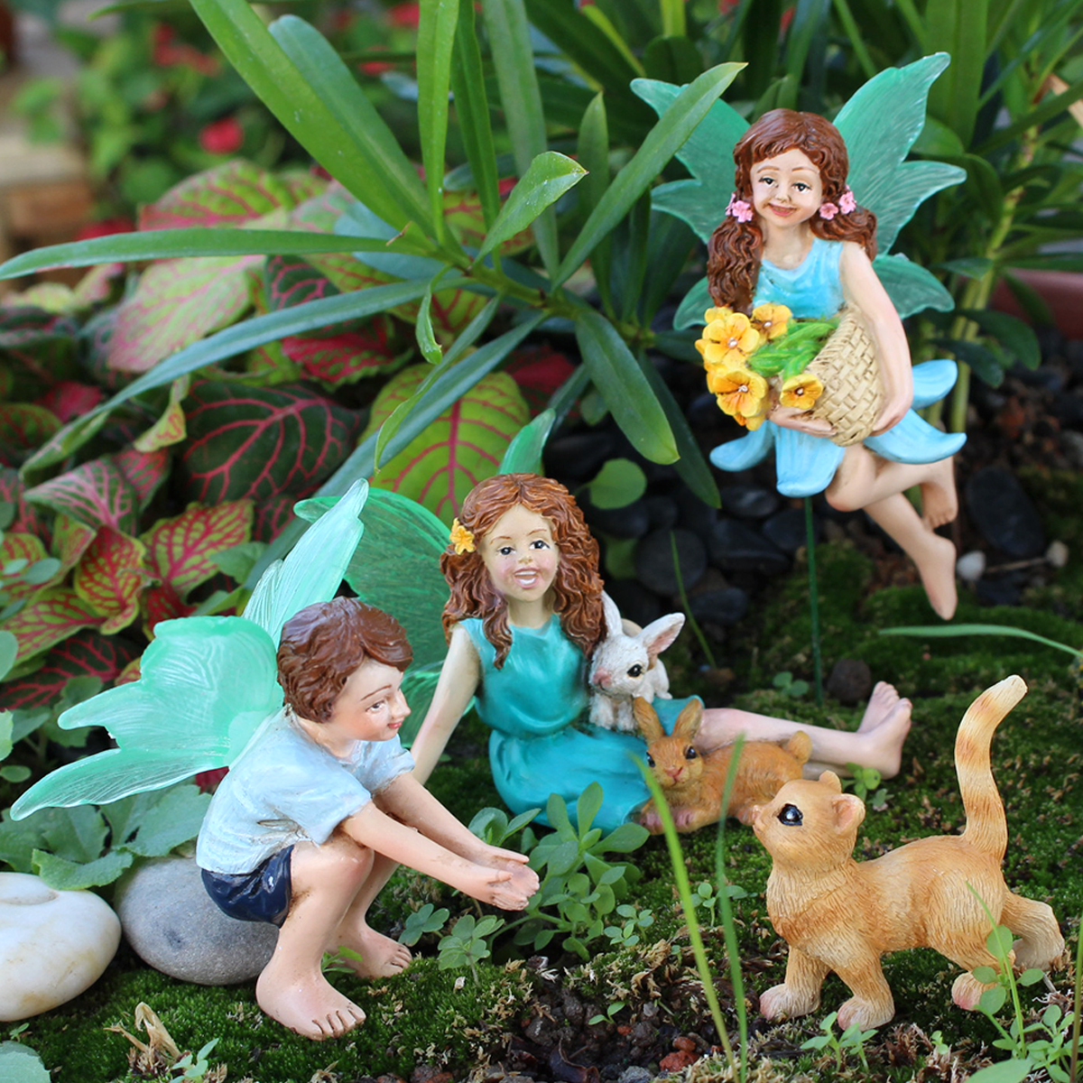 Resin Art Craft - 4pc Flower Fairy and Animal Party,