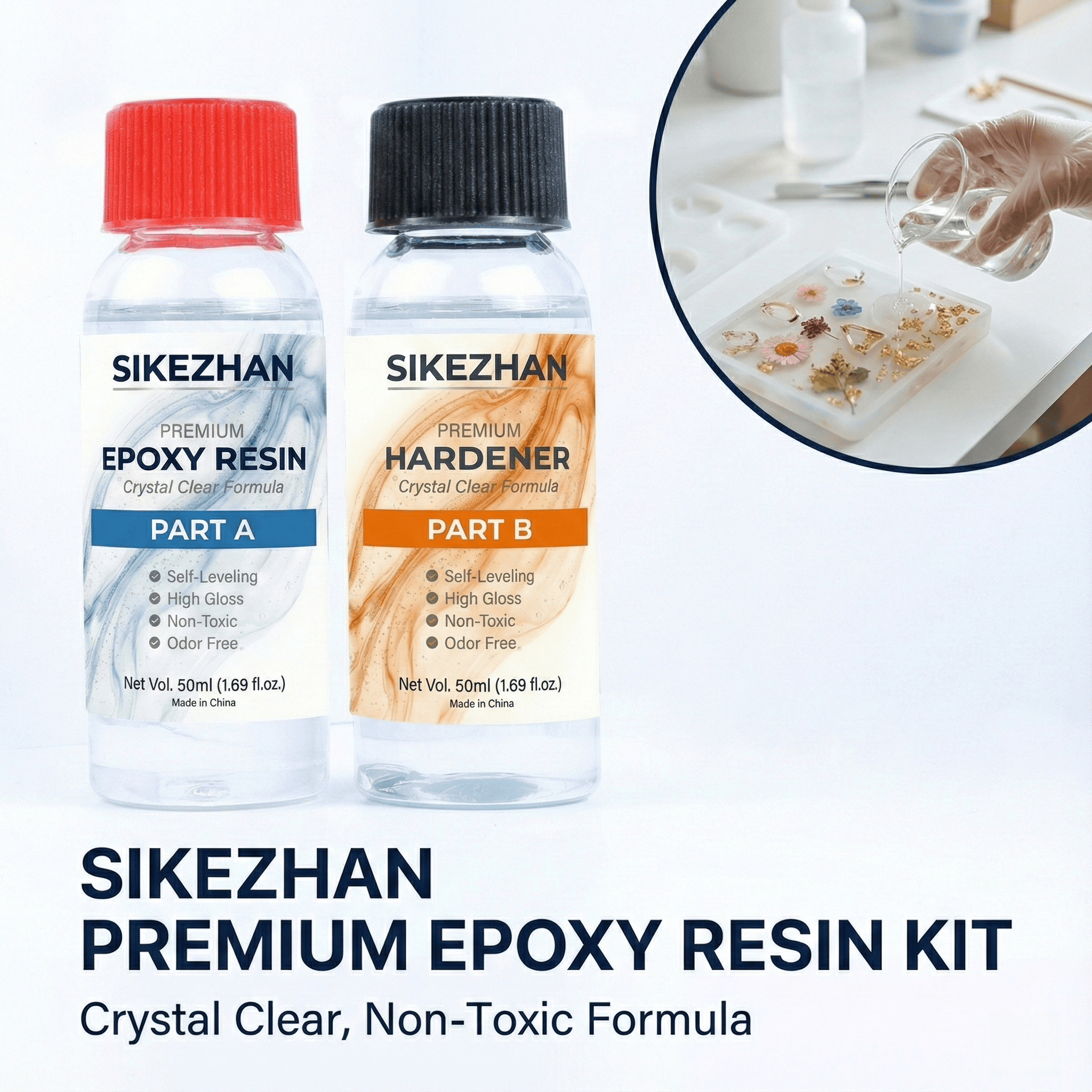 Resin Art Ratio - SIKEZHAN Crystal Clear Epoxy Resin Kit