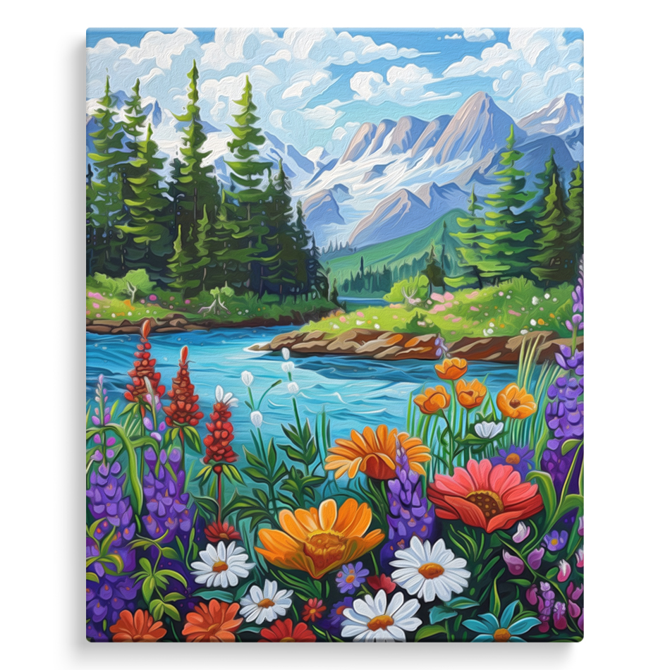 Resin Art Design - 2026-Paint By Numbers,Scenic Flower Balloon Mountain,Arts