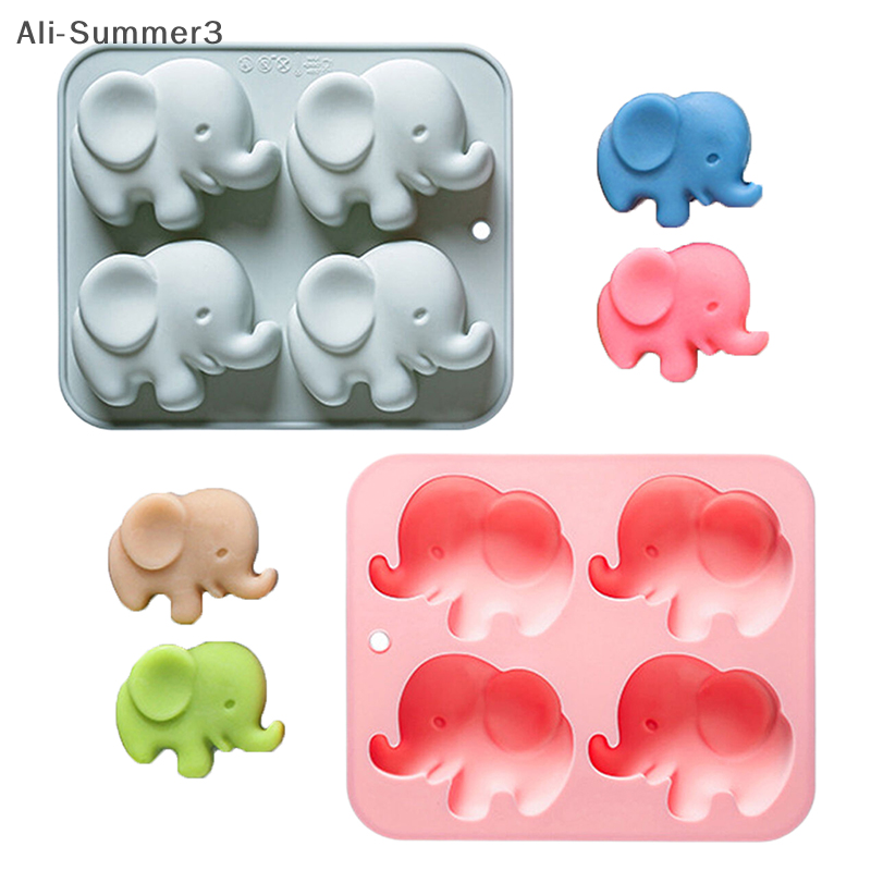 Resin Art Guide - 4-hole Baby Elephant Silicone Mold Cute