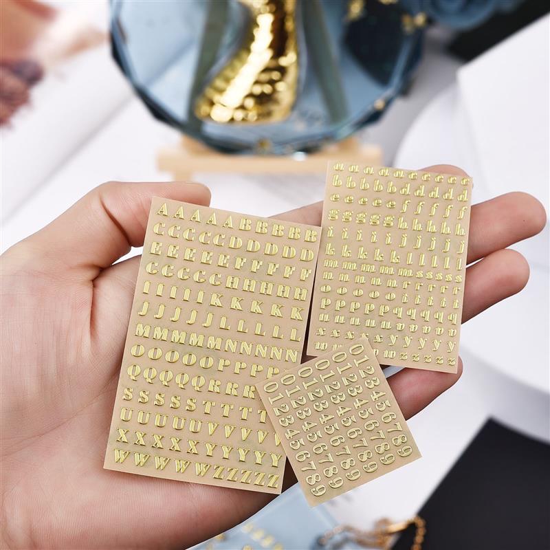 Resin Art Alphabet - 3/4.5/7/9mm Metal Color Stickers Letters Alphabet
