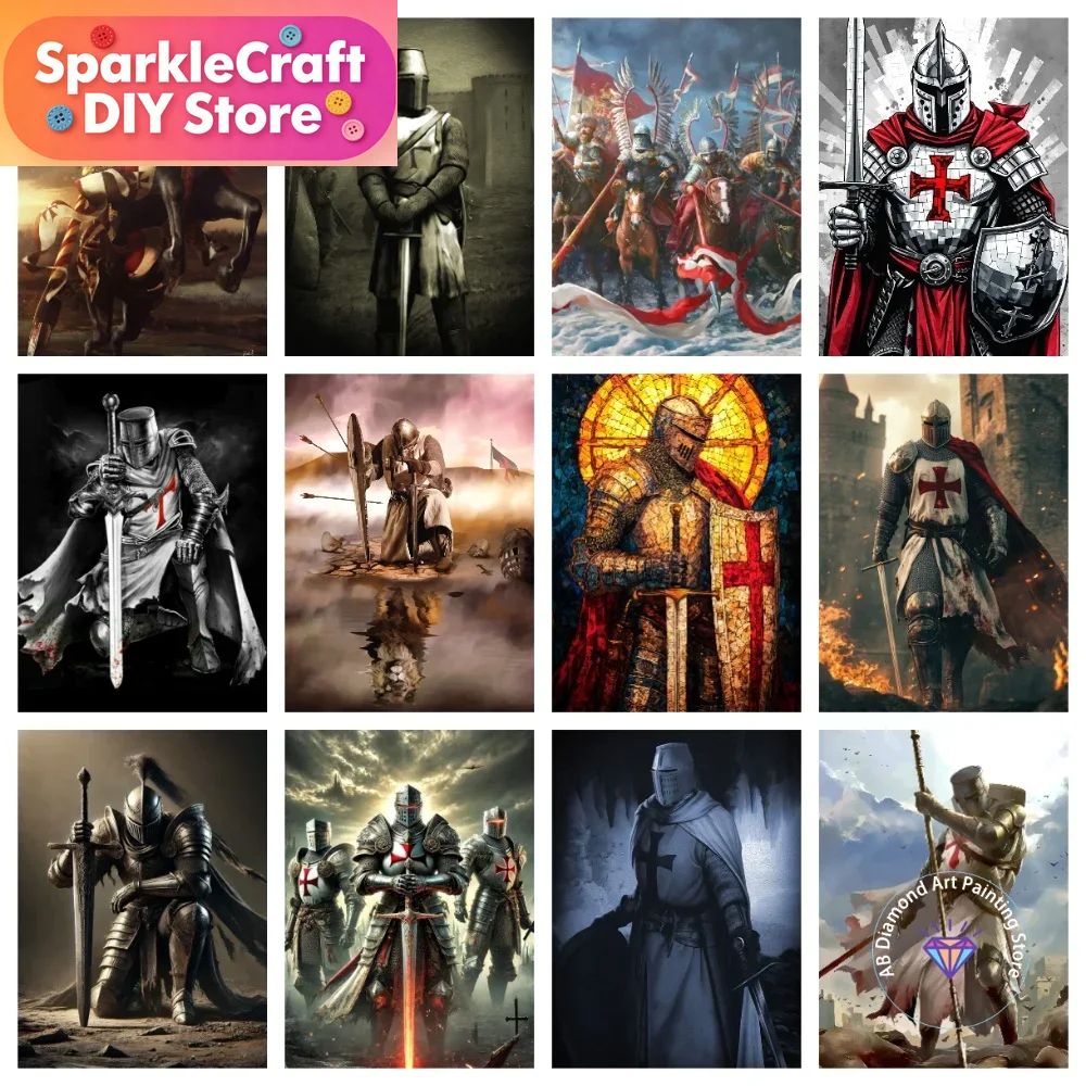 Resin Art Order - 1pc frameless Crusaders Templar Order Square