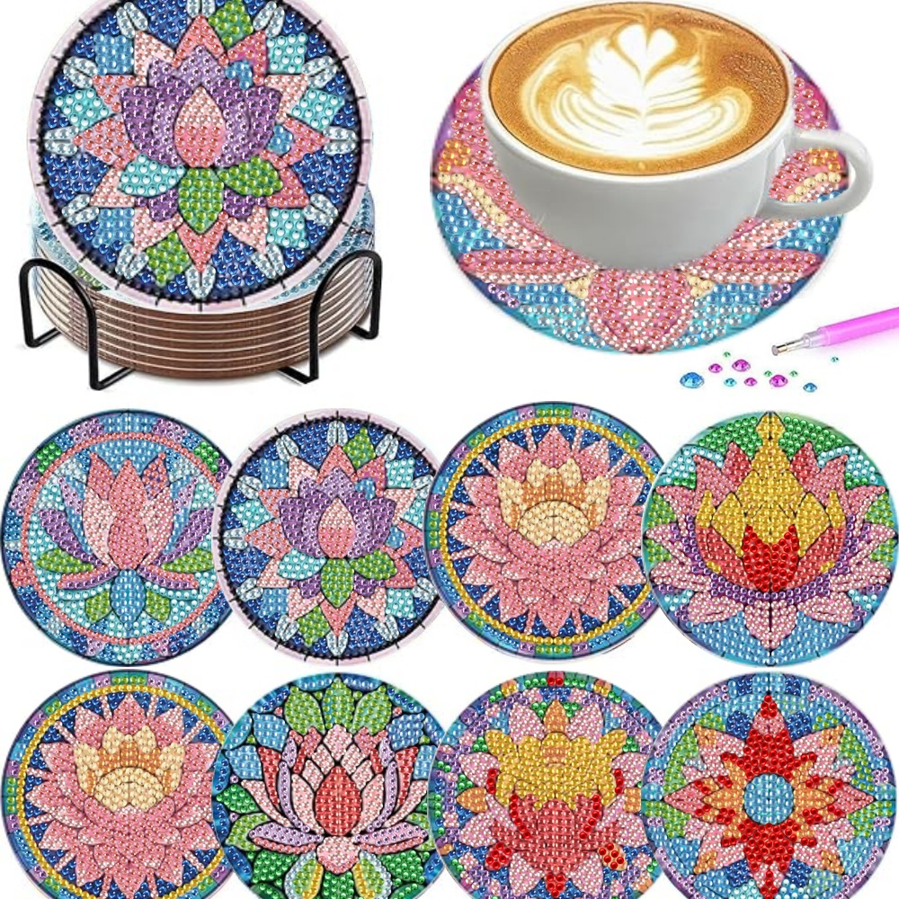 Resin Art Coasters - 8 pieces/set of diamond art painting