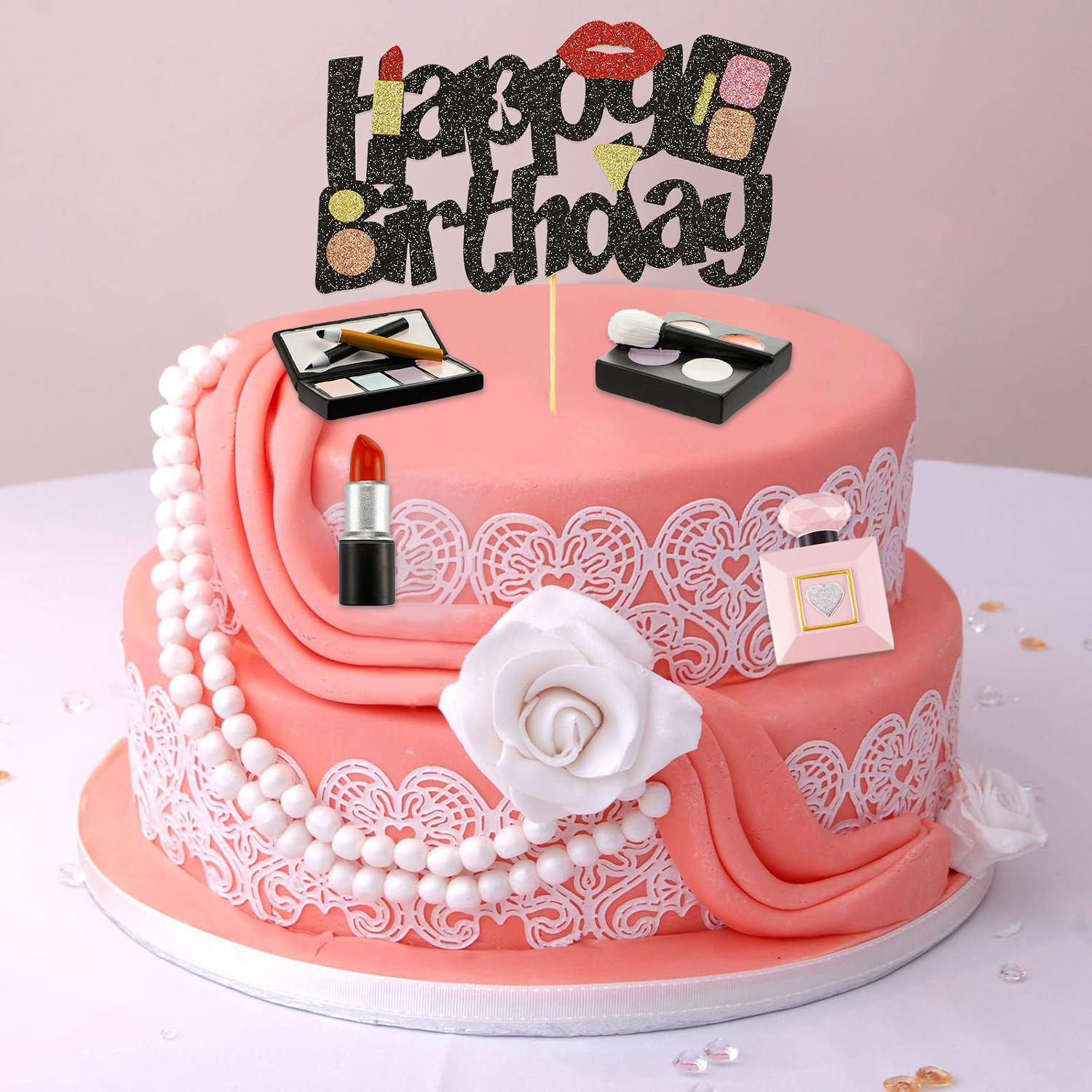 Makeup Themed Cake Toppers Res - Resin Art Alphabet ulasan dan harga