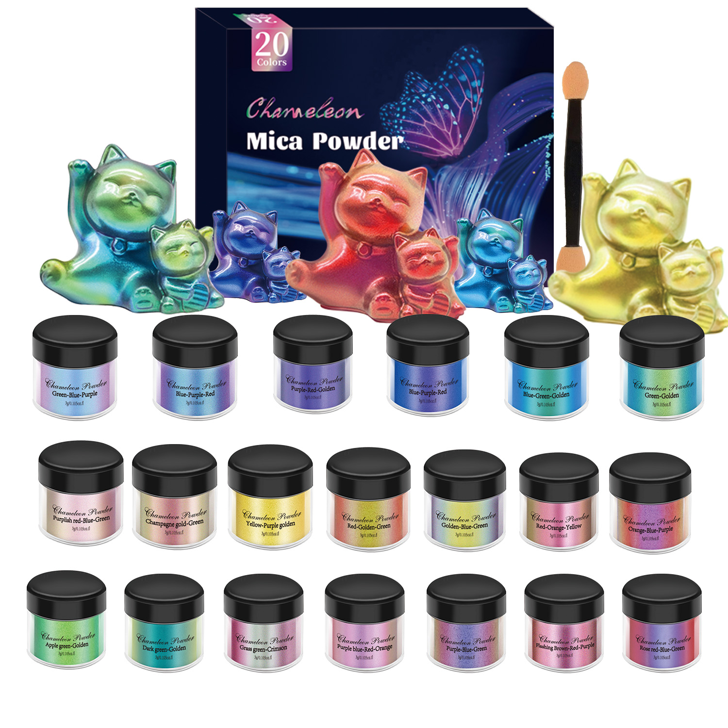 10/20pcs Mirror Chameleons Pig - Resin Art Tool Kit ulasan dan harga