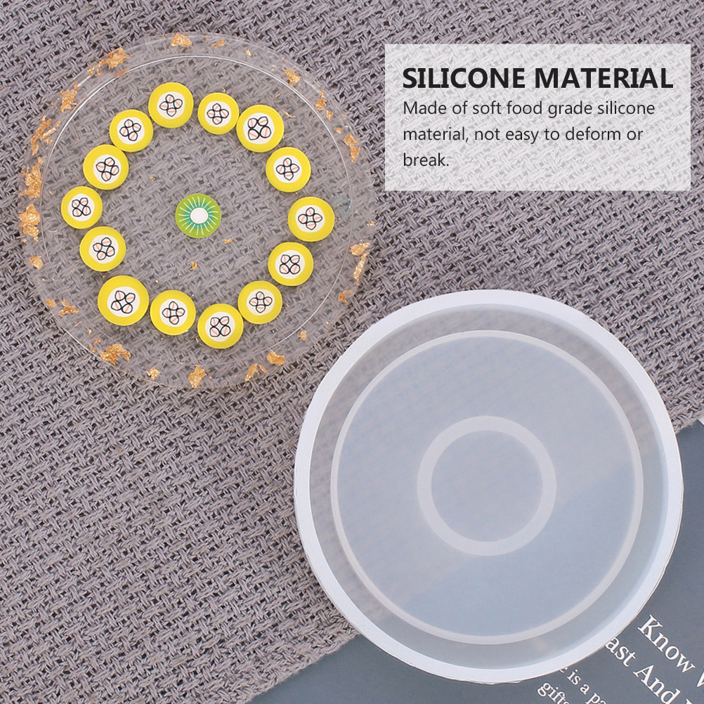 3Pcs Food Grade Silicone Round - Resin Art Coasters ulasan dan harga