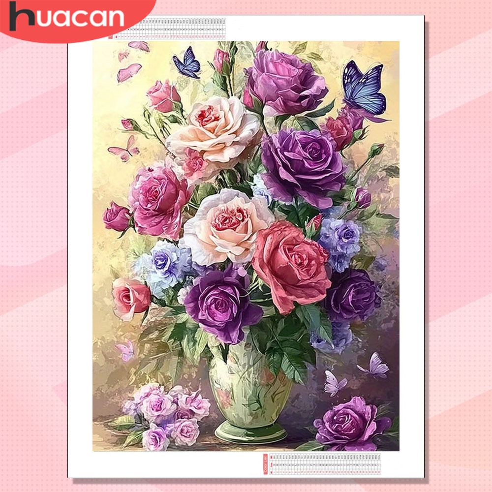 HUACAN Diamond Painting Rose F - Resin Art With Rose ulasan dan harga