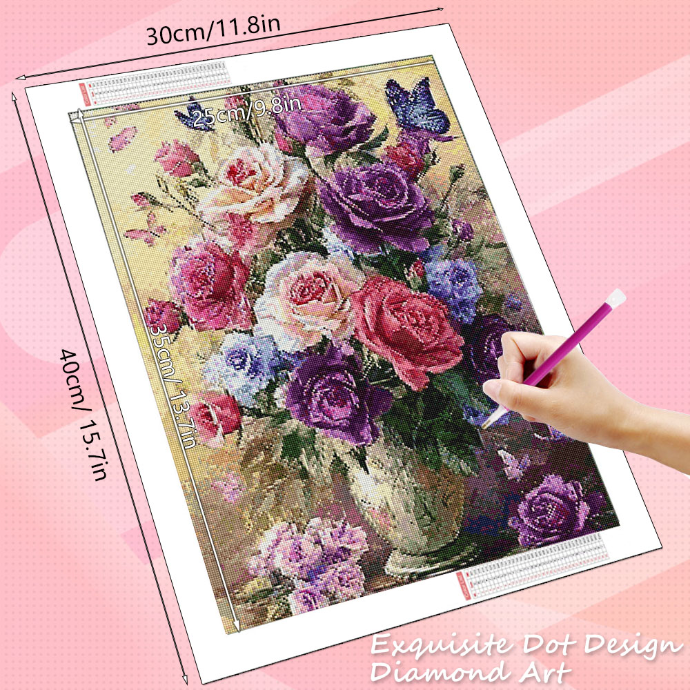 HUACAN Diamond Painting Rose F - Resin Art With Rose ulasan dan harga