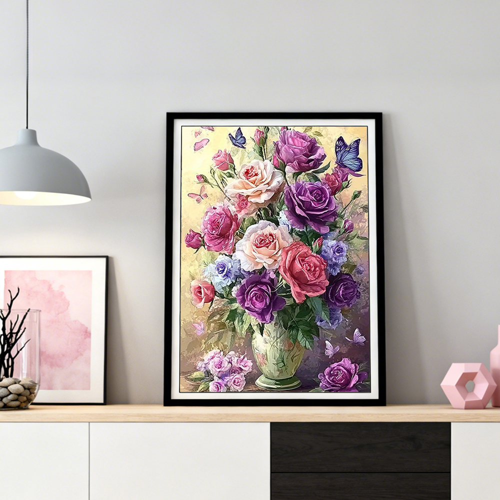 HUACAN Diamond Painting Rose F - Resin Art With Rose ulasan dan harga