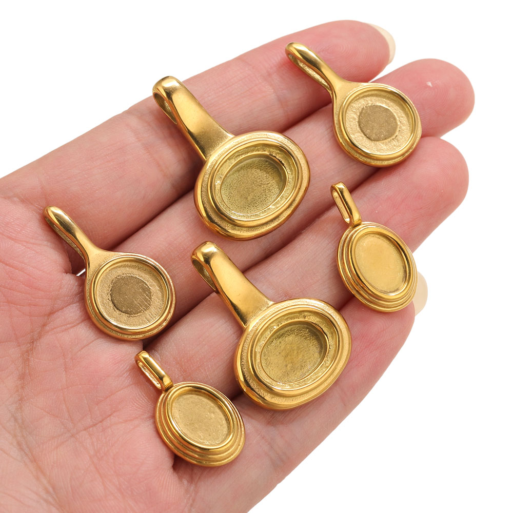 5pcs Stainless Steel Round Ova - Resin Art Craft ulasan dan harga