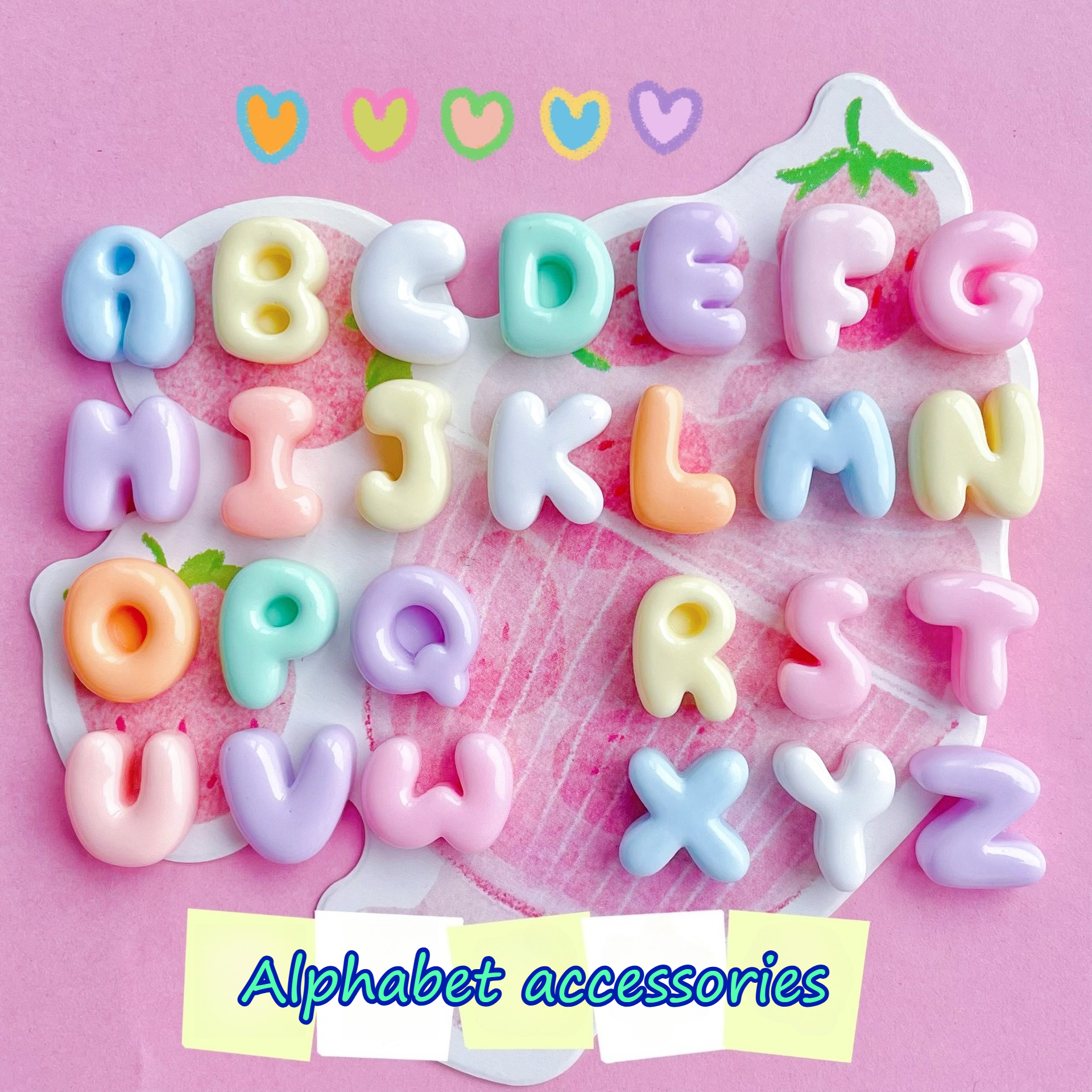 100pcs Single choice 26 Englis - Resin Art Alphabet ulasan dan harga