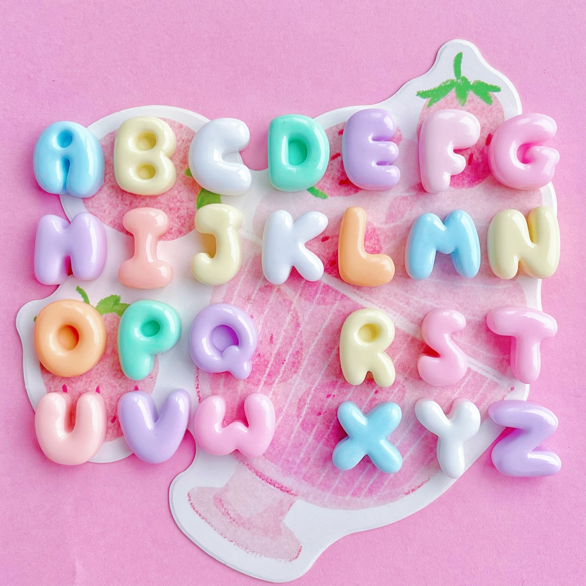 100pcs Single choice 26 Englis - Resin Art Alphabet ulasan dan harga