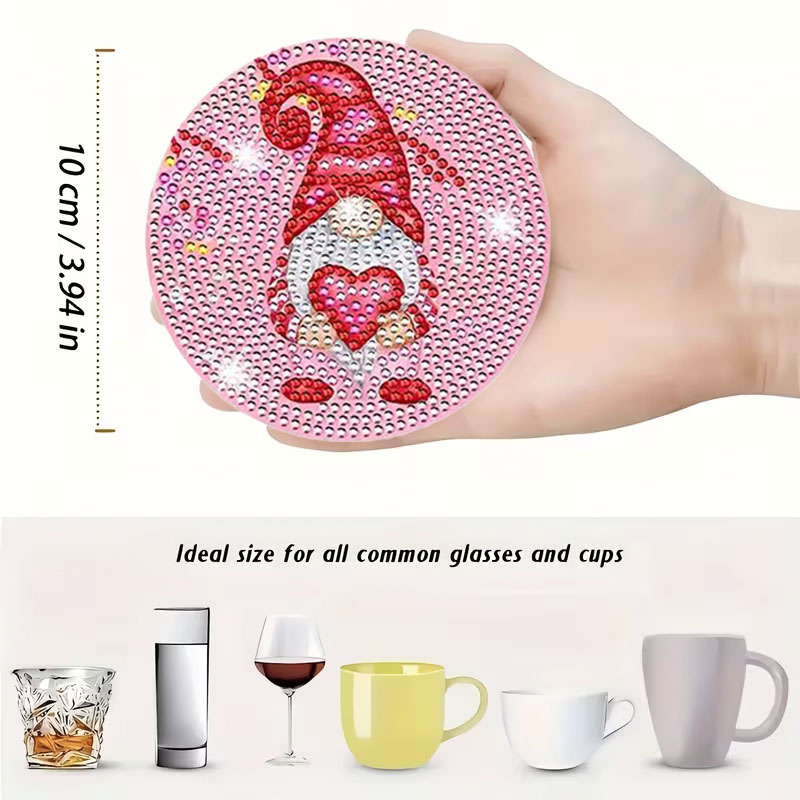 8PCS Valentine's Day Gnome Dia - Resin Art Coasters ulasan dan harga