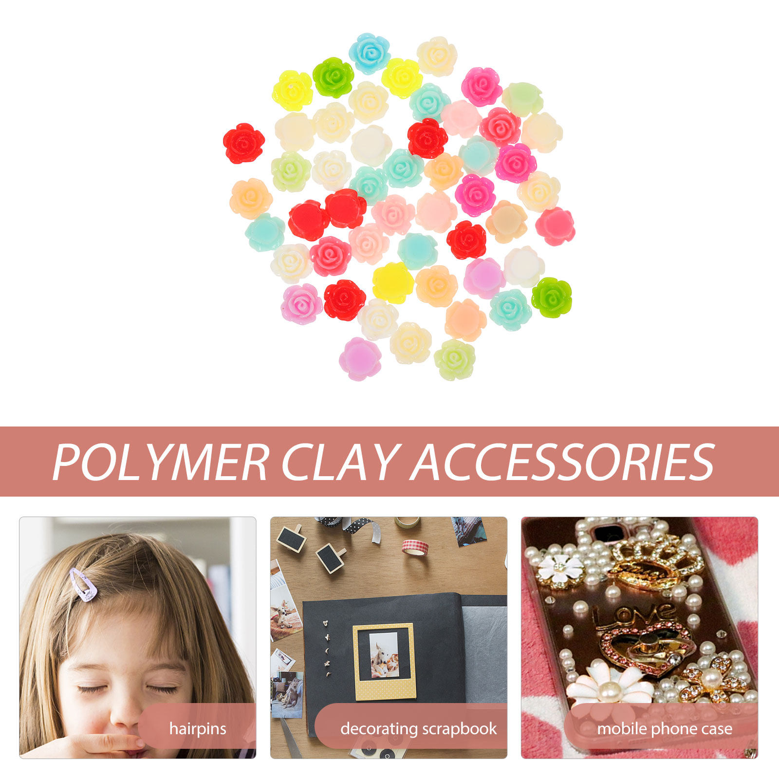 50Pcs Rose Flower Resin Decors - Resin Art With Rose ulasan dan harga