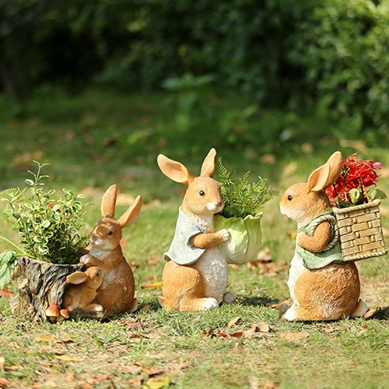Outdoor Garden Statues Rabbit  - Resin Art Craft ulasan dan harga