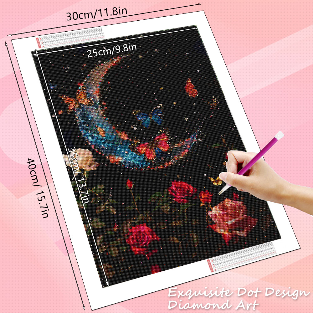HUACAN Diamond Painting 5d Moo - Resin Art With Rose ulasan dan harga