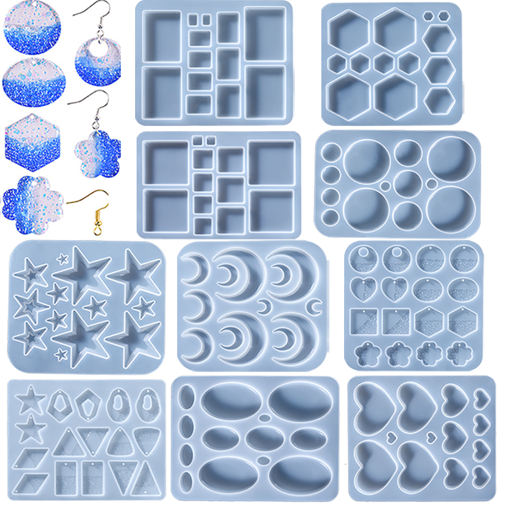 Earring Pendant Epoxy Silicone - Resin Art Alphabet ulasan dan harga