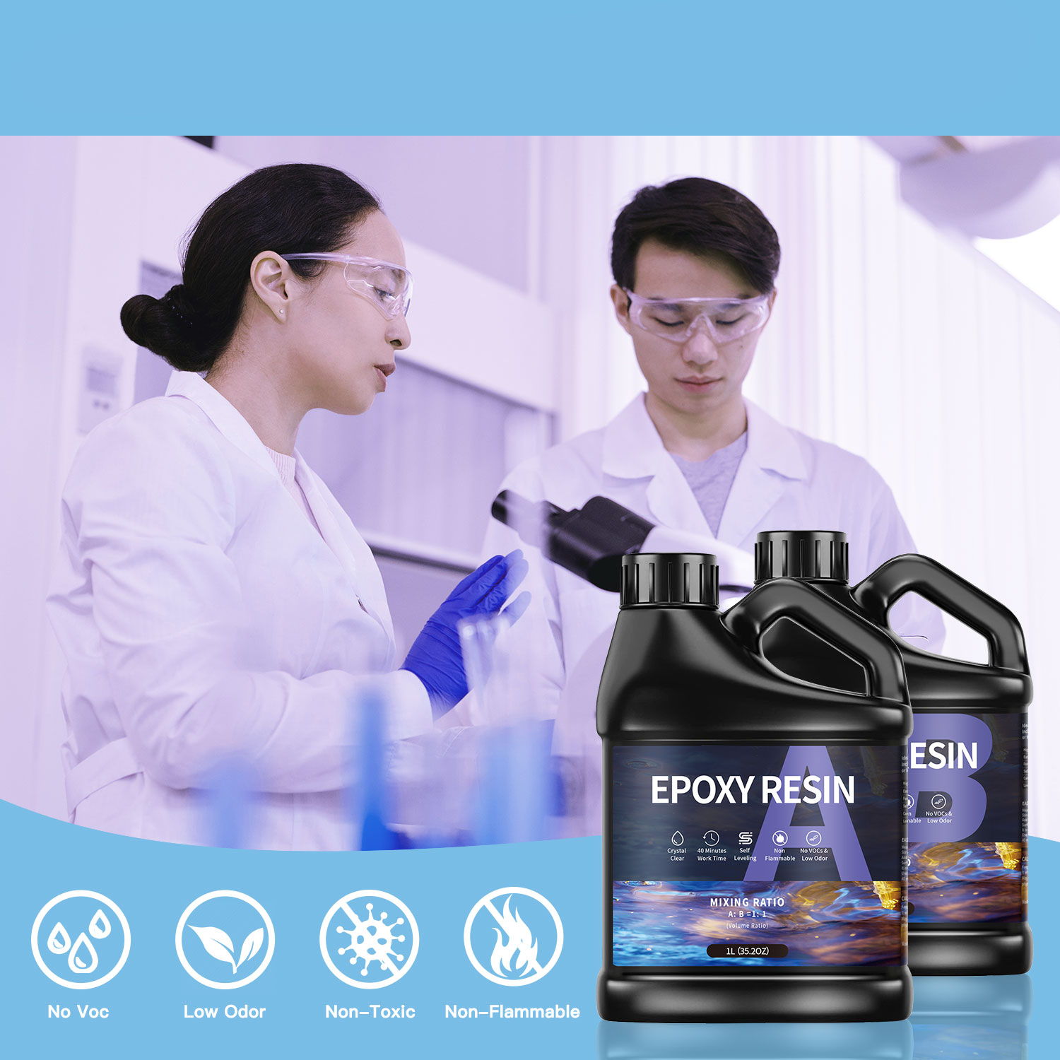 500g/1000g  AB Epoxy Resin Glu - Resin Art Pro ulasan dan harga