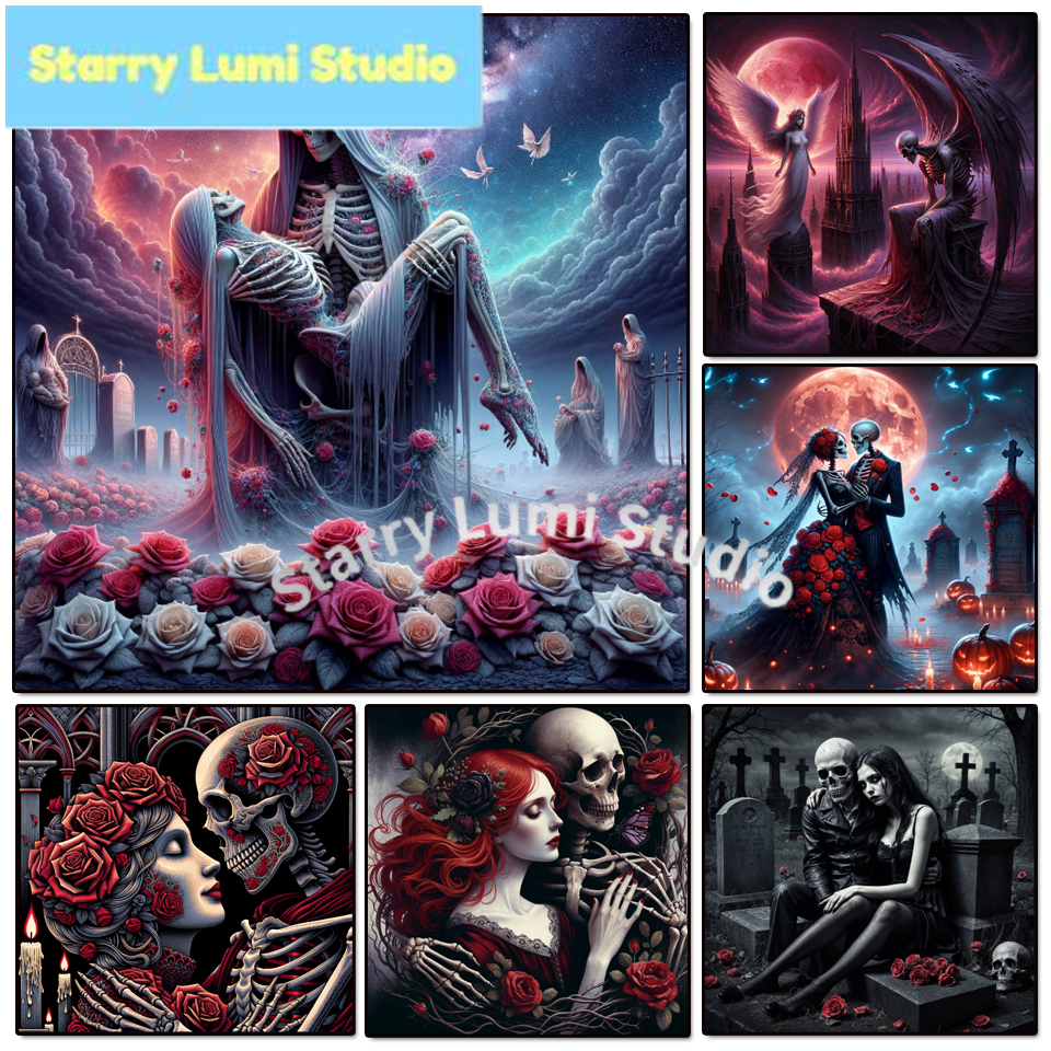 5D Diamond Painting Gothic Lad - Resin Art With Rose ulasan dan harga