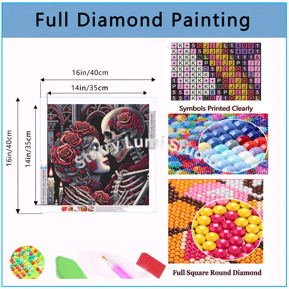 5D Diamond Painting Gothic Lad - Resin Art With Rose ulasan dan harga