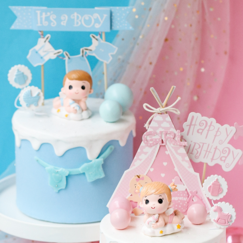 Gender Reveal Cake Decoration  - Resin Art Alphabet ulasan dan harga