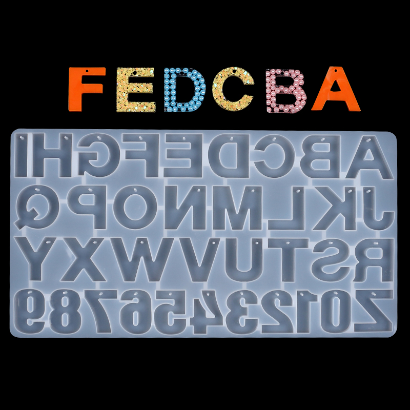 Letter Number Keychain Silicon - Resin Art Alphabet ulasan dan harga
