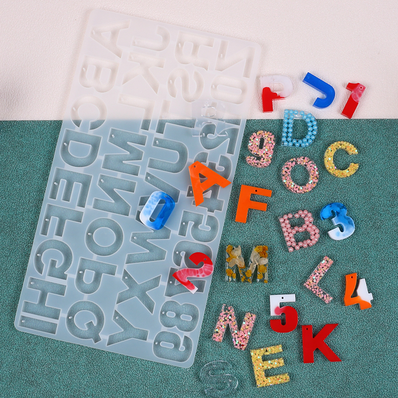 Letter Number Keychain Silicon - Resin Art Alphabet ulasan dan harga