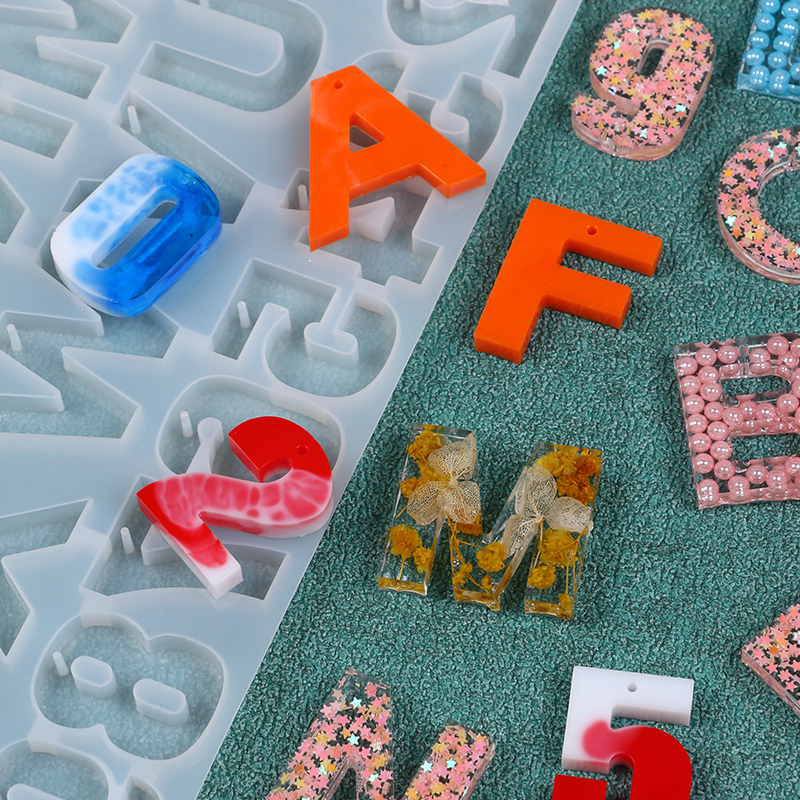 Letter Number Keychain Silicon - Resin Art Alphabet ulasan dan harga