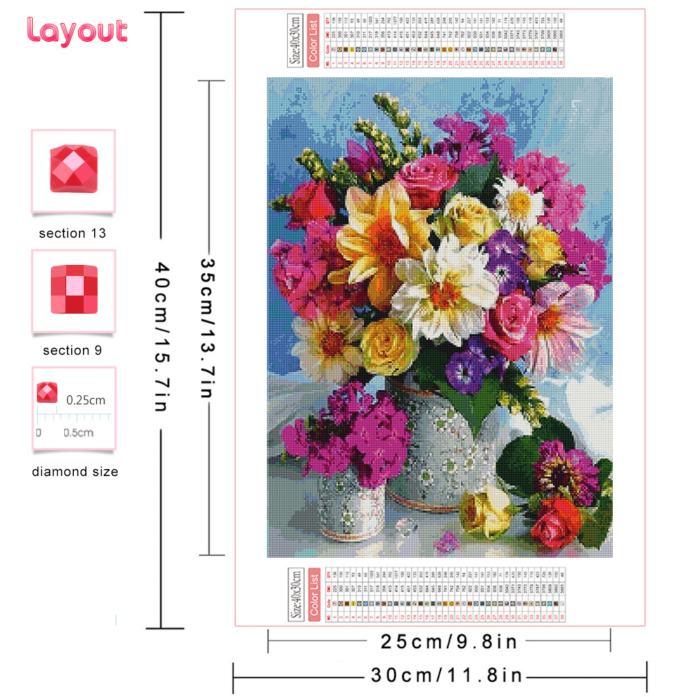 Full Diamond Mosaic Flower 5D  - Resin Art With Rose ulasan dan harga