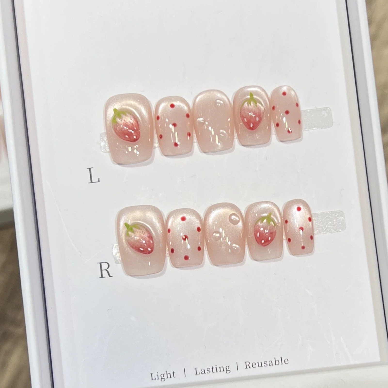 10PCS Short Square Fake Nails  - Resin Art Design ulasan dan harga