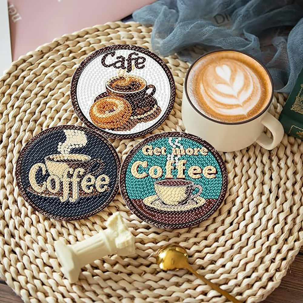 8 pieces/set of diamond painte - Resin Art Coasters ulasan dan harga