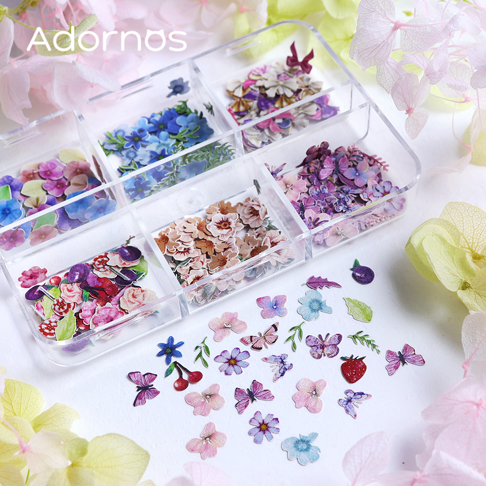 180pcs/box Wood Pulp Flowers C - Resin Art Design ulasan dan harga