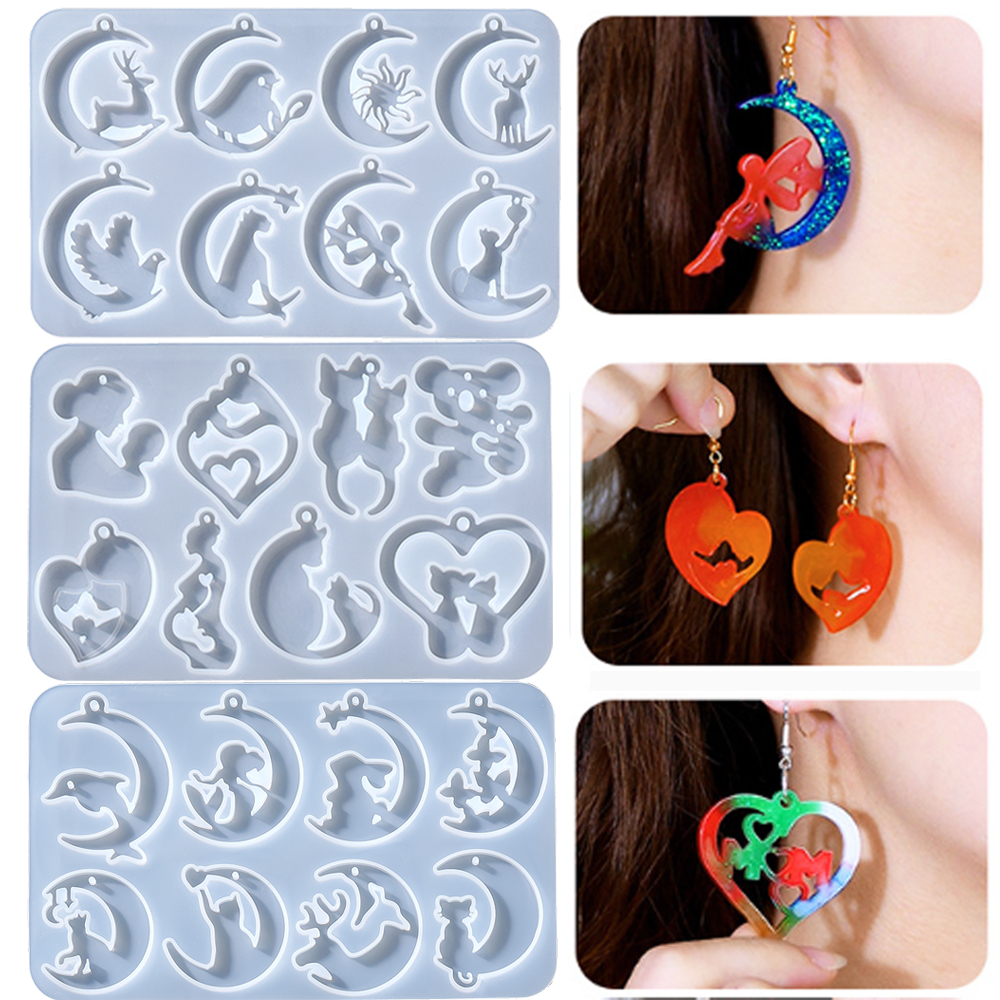 Earring Pendants Epoxy Resin S - Resin Art Alphabet ulasan dan harga