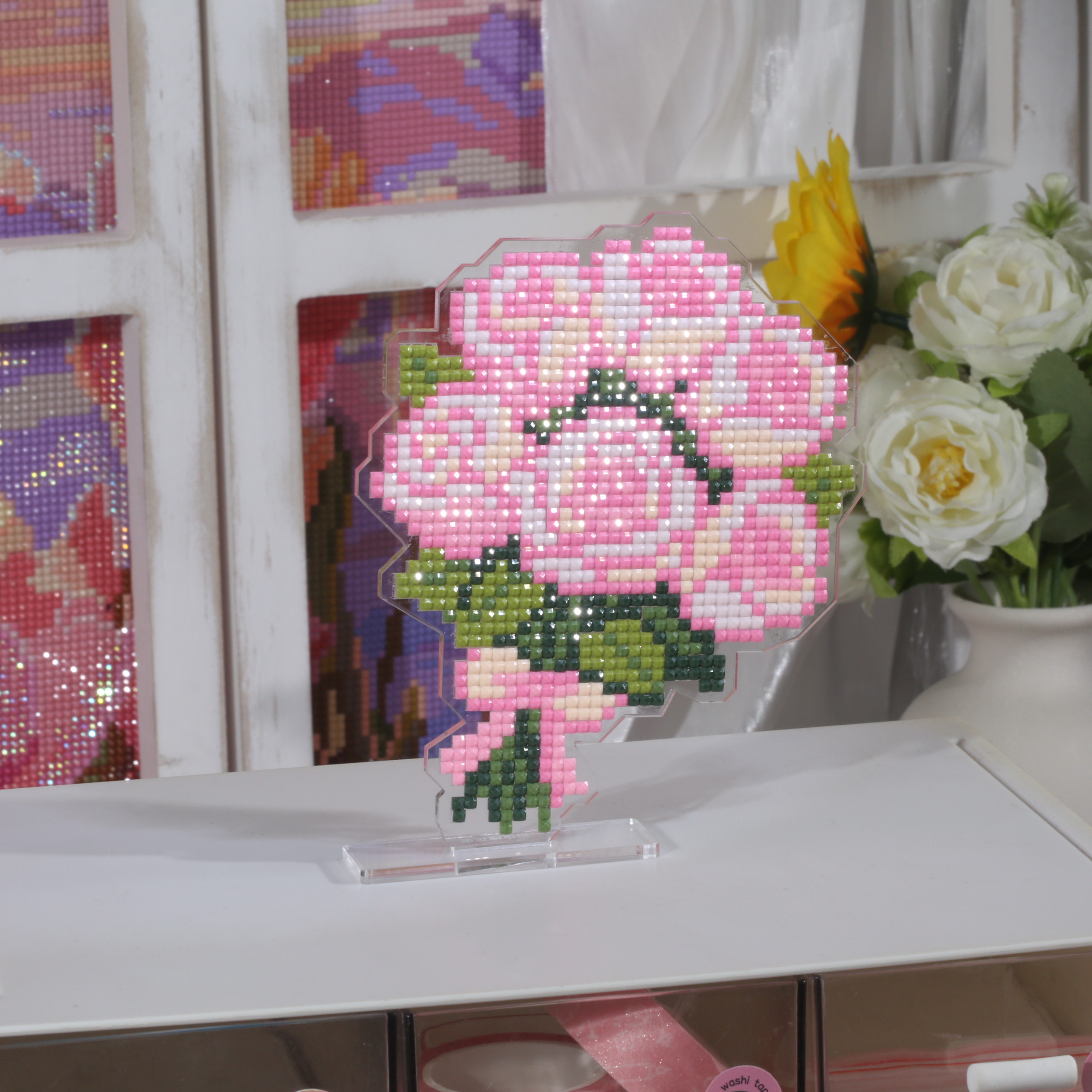 ForeverYoung Pink Rose Bouquet - Resin Art With Rose ulasan dan harga
