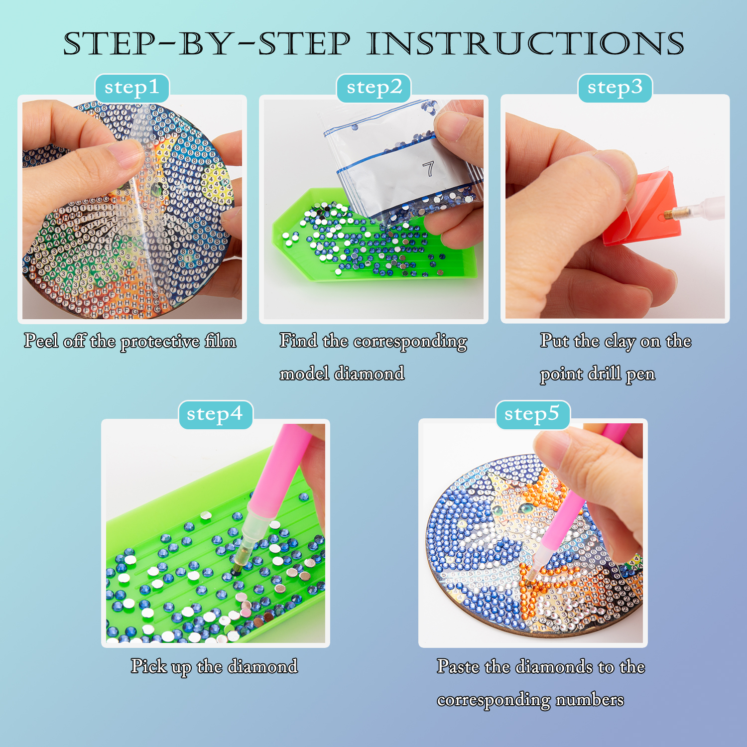 8 pieces/set of diamond painte - Resin Art Coasters ulasan dan harga