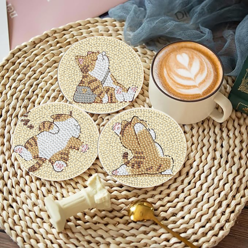 8 pieces/set of diamond painte - Resin Art Coasters ulasan dan harga