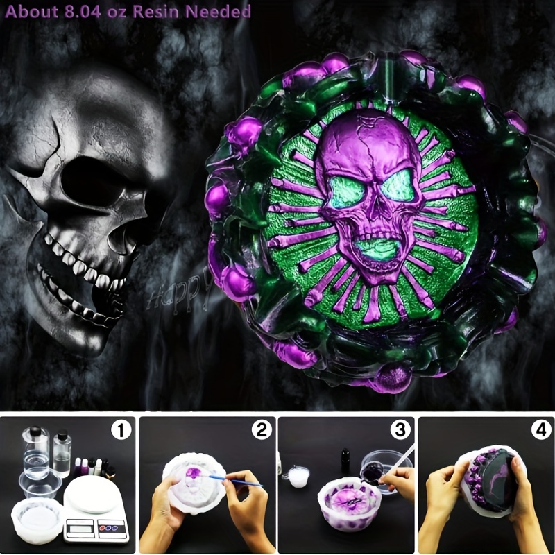 Ashtray mold, skull DIY craft  - Resin Art Guide ulasan dan harga