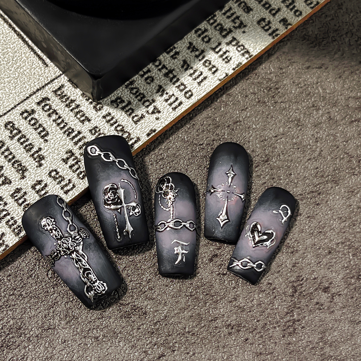 Metal Wind Cross Nail Art Stic - Resin Art With Rose ulasan dan harga