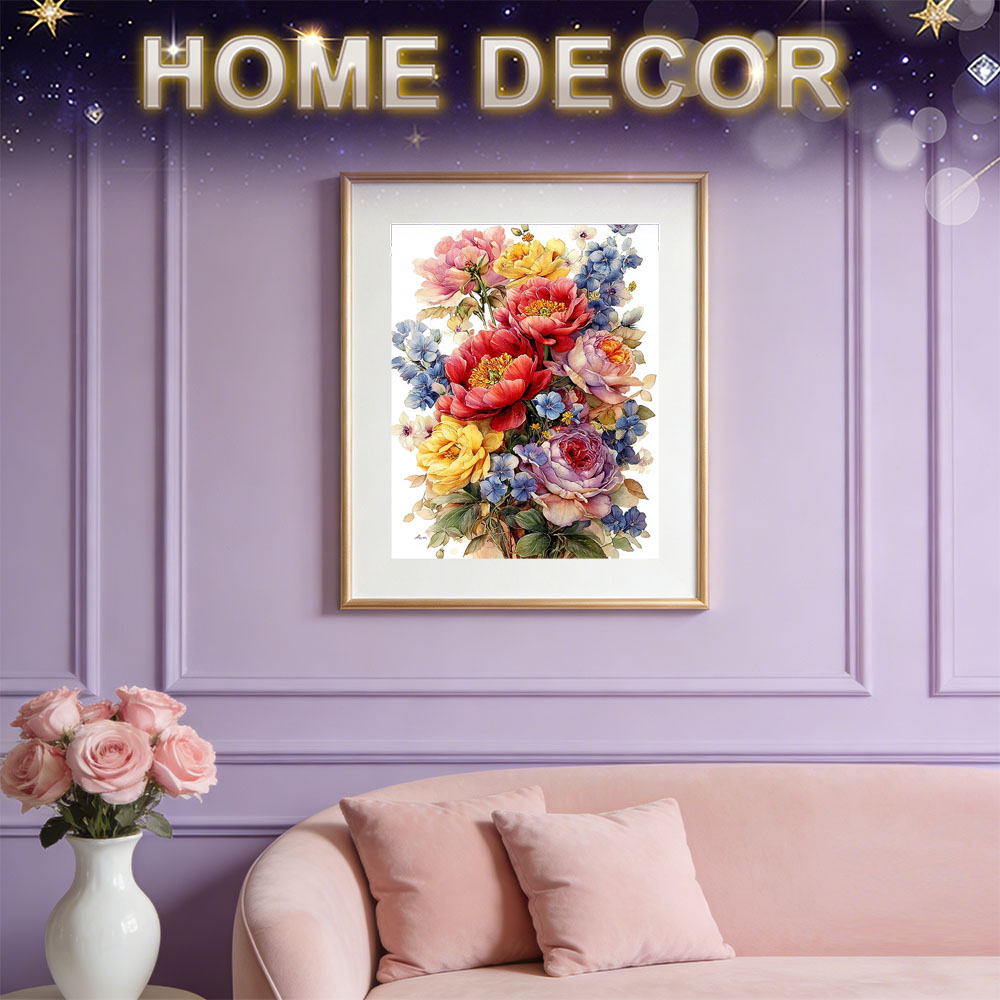 HUACAN Diamond Painting Kit Fl - Resin Art With Rose ulasan dan harga