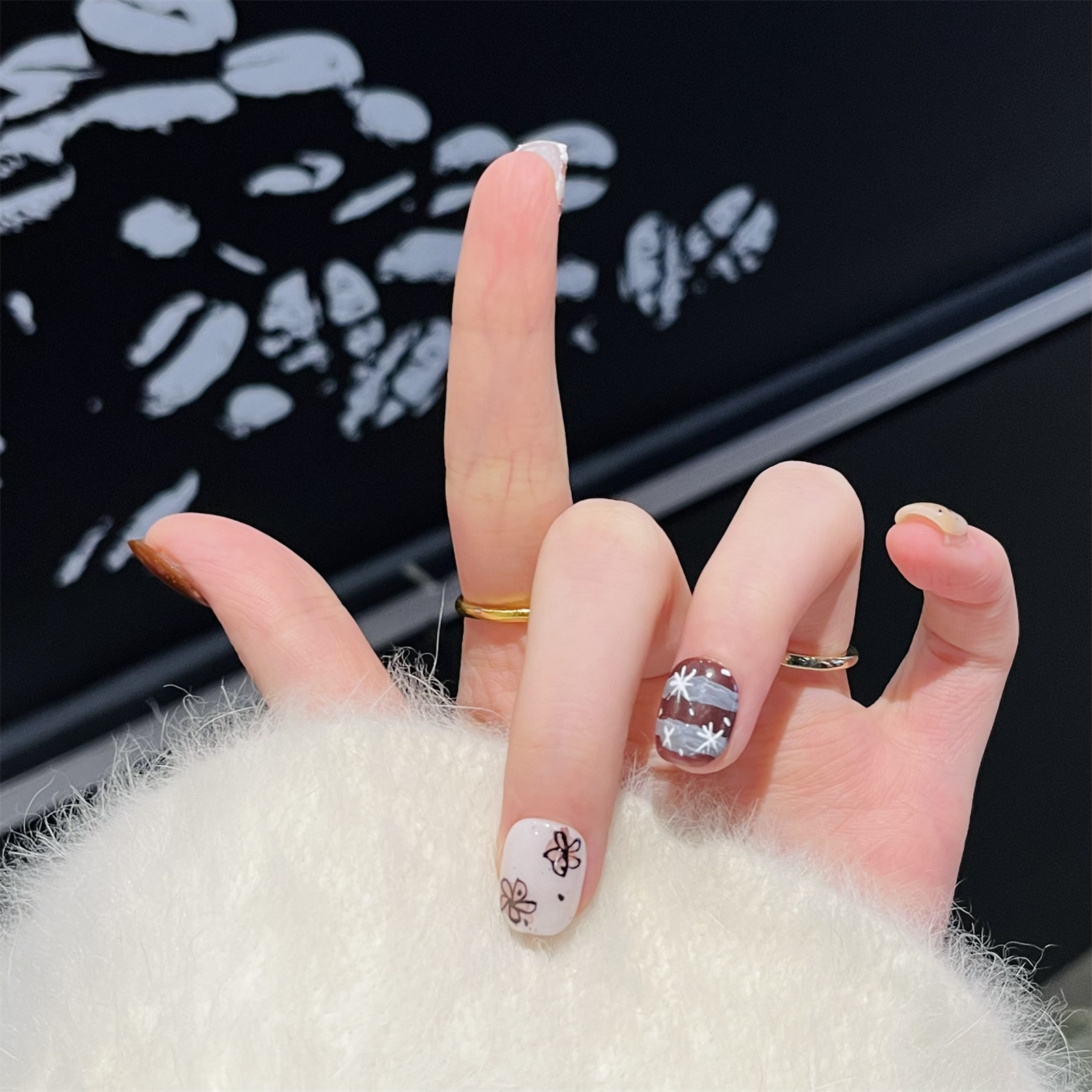 10Pcs Fake Nails Short Square  - Resin Art Use ulasan dan harga
