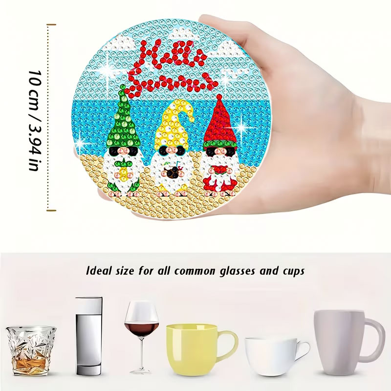 8PCS Summer Beach Diamond Pain - Resin Art Coasters ulasan dan harga