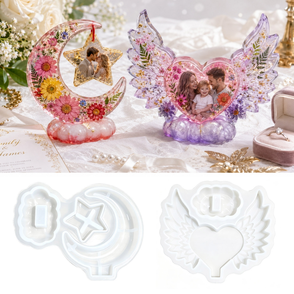 S0308 Heart Shaped Photo Frame - Resin Art Design ulasan dan harga