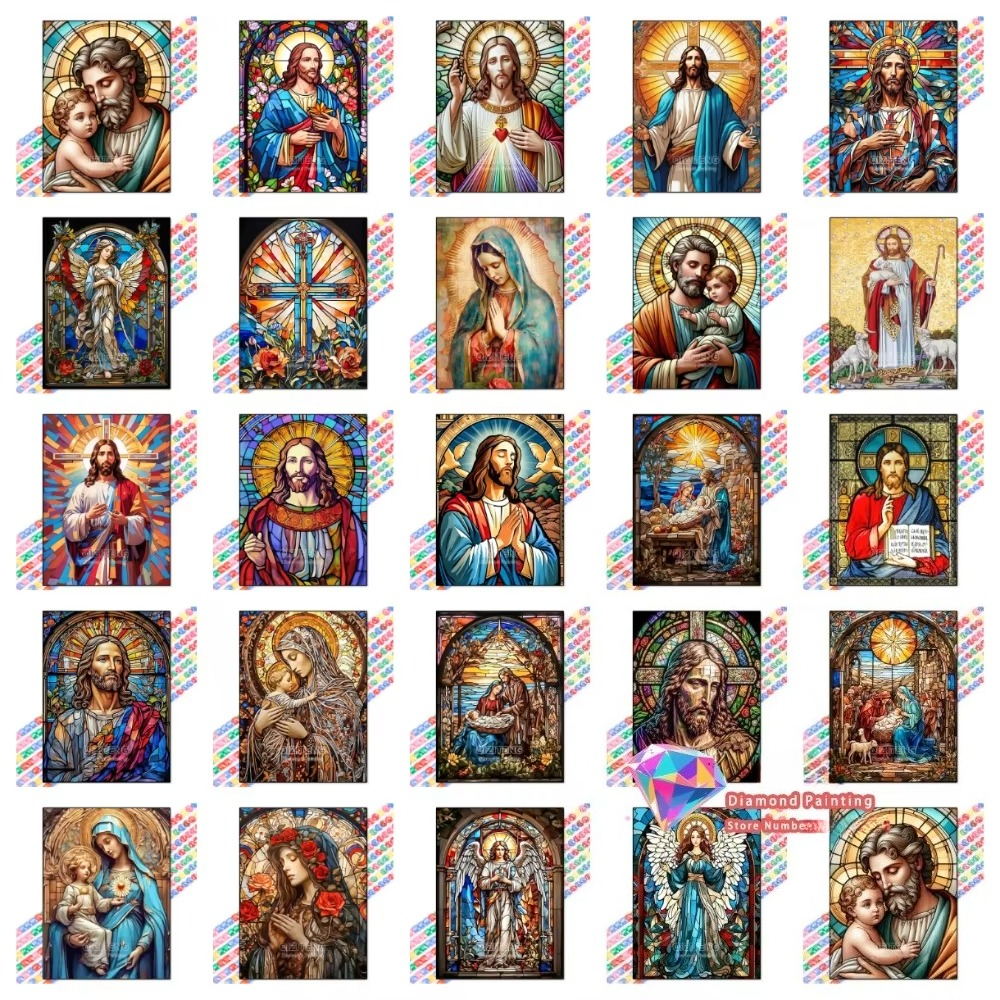 1PC frameless Easter Jesus Squ - Resin Art Craft ulasan dan harga