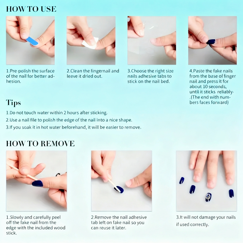 10Pcs Handmade Press On Nails  - Resin Art Design ulasan dan harga